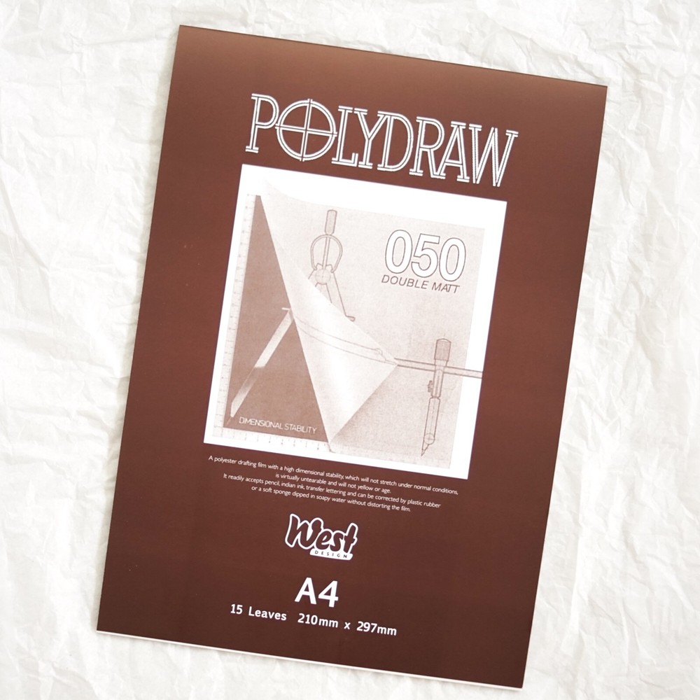 Polydraw Drafting Film A4 Double Matt Polyester Pad 15 Sheets Technical Drawing
