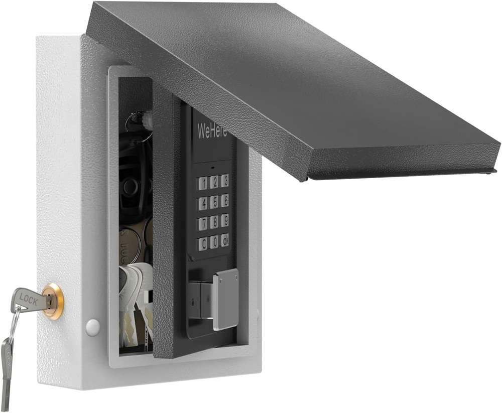 Smart Key Lock Box - Bluetooth/Wi-Fi, Wall Mount, Secure Spare Key Storage