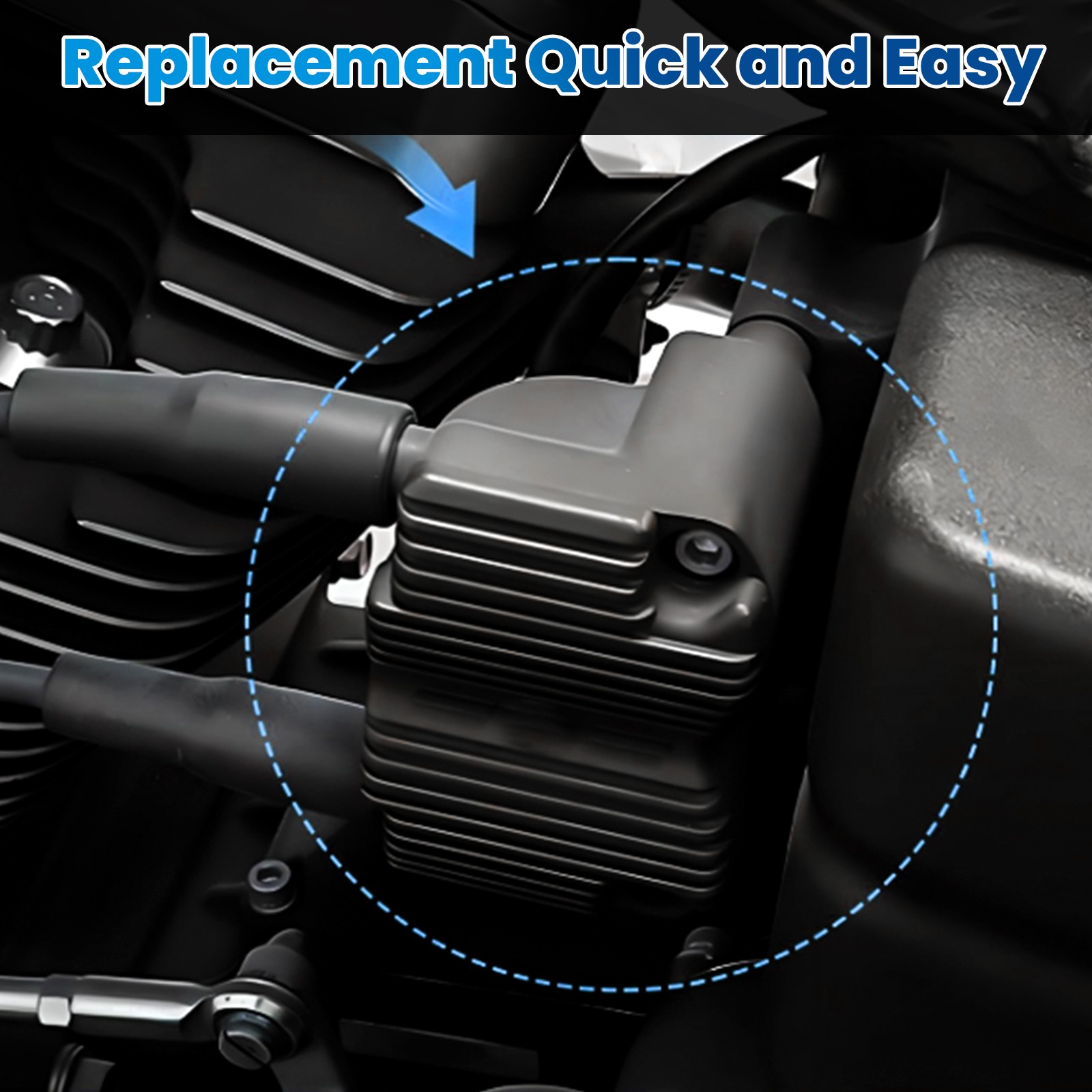 NEW For Harley Softail Touring Dyna Delphi FI 31743-01 Lgnition Coil Single Fire