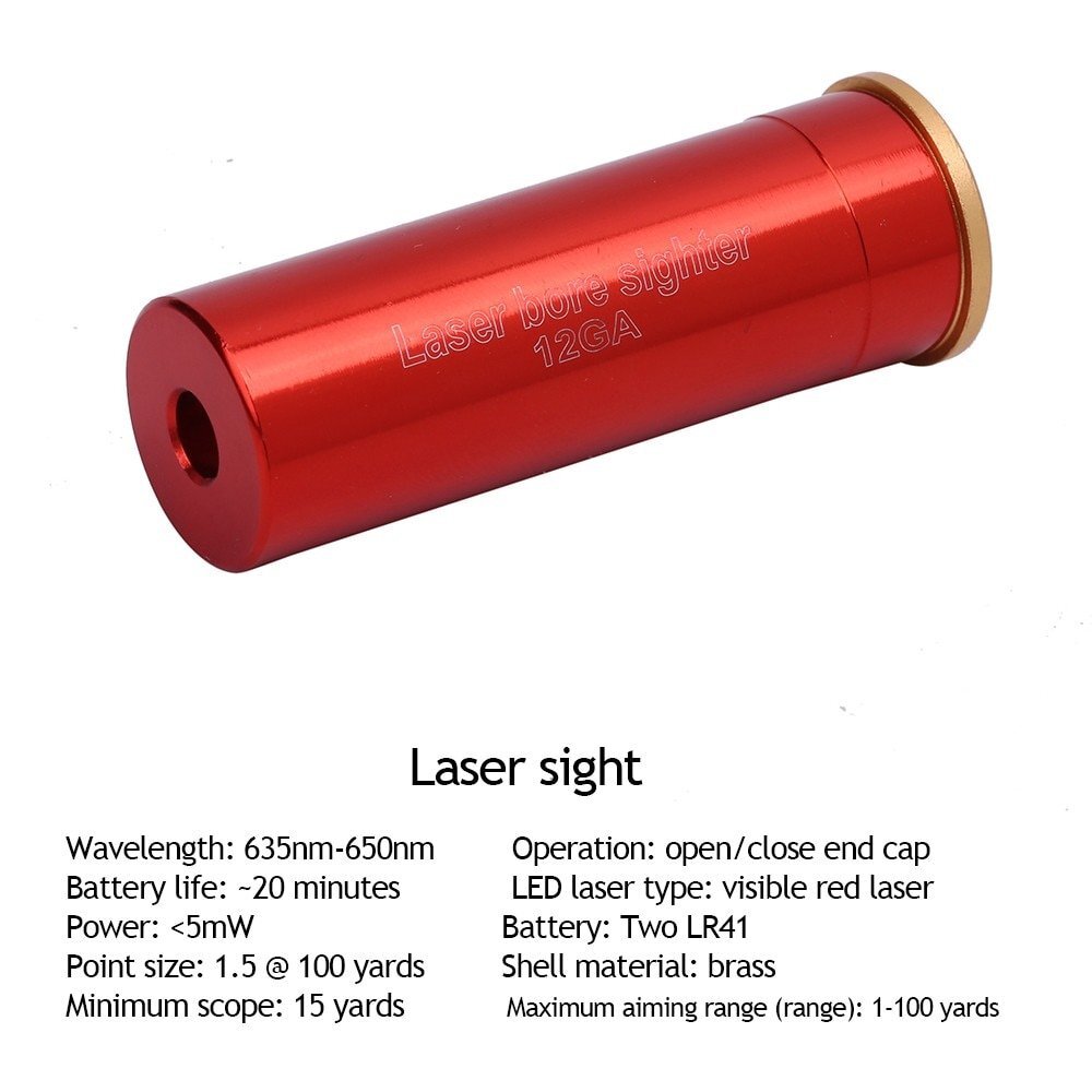 Laser Bore Sight Sighter BoreSighter Red Dot Laser Cartridge Battery Included US