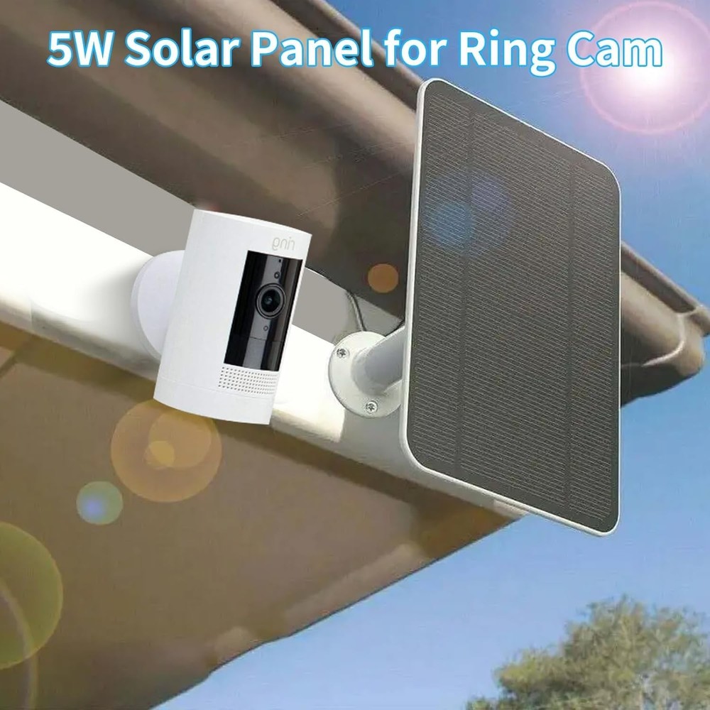 Ring Camera Solar Panel Charger, Compatible with Stick Up Camera, 2Pack