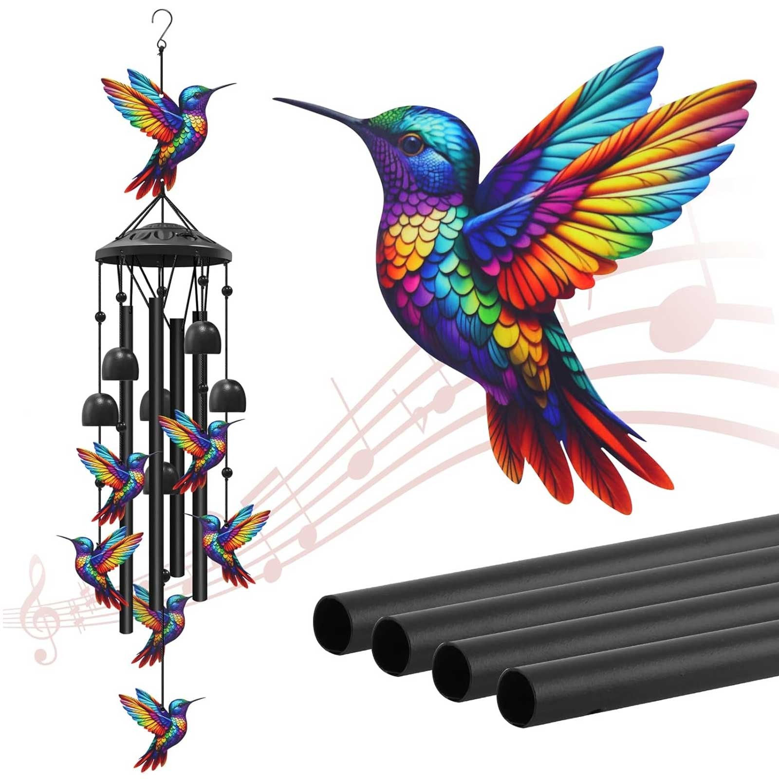 Hummingbird Memorial Wind Chimes Grandma Mom Garden Patio Sympathy Gift Outdoor