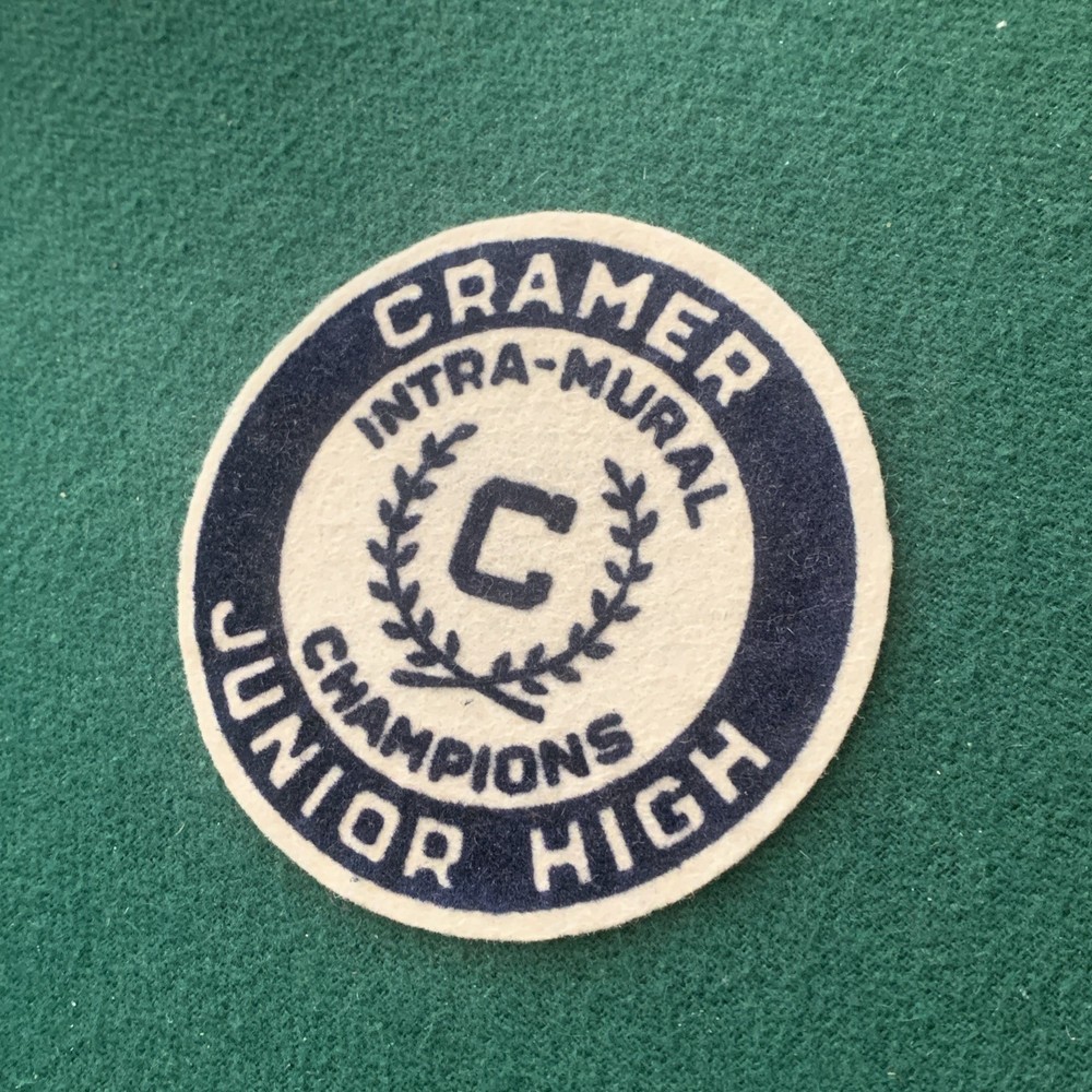 Vintage CRAMER Junior High School INTRAMURAL CHAMPIONS Patch