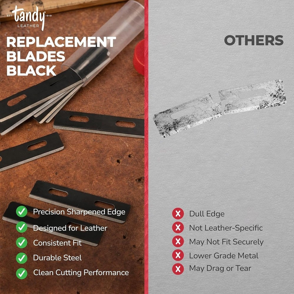 10-Pack Precision Blades - Essential Replacement for Leather Crafting Tools