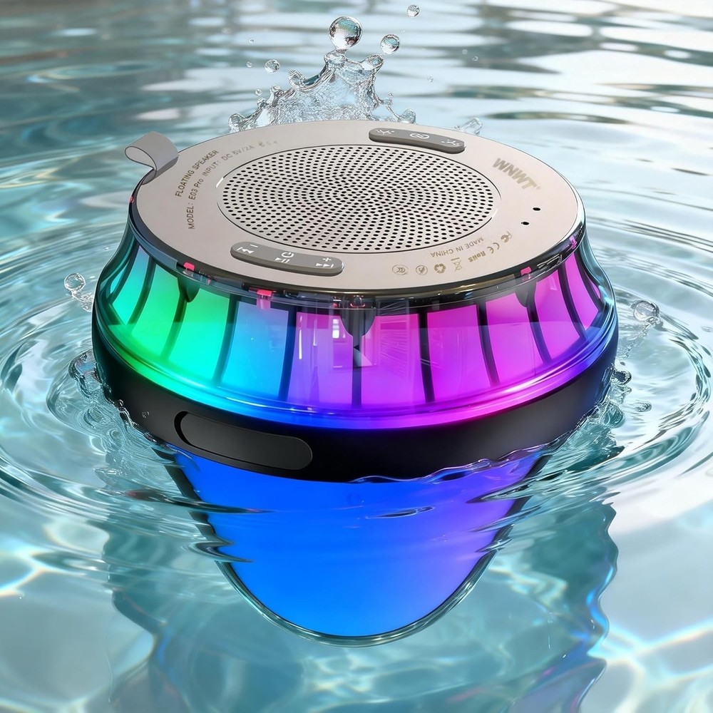 Floating RGB Bluetooth Speaker for Pool, High-Quality Sound