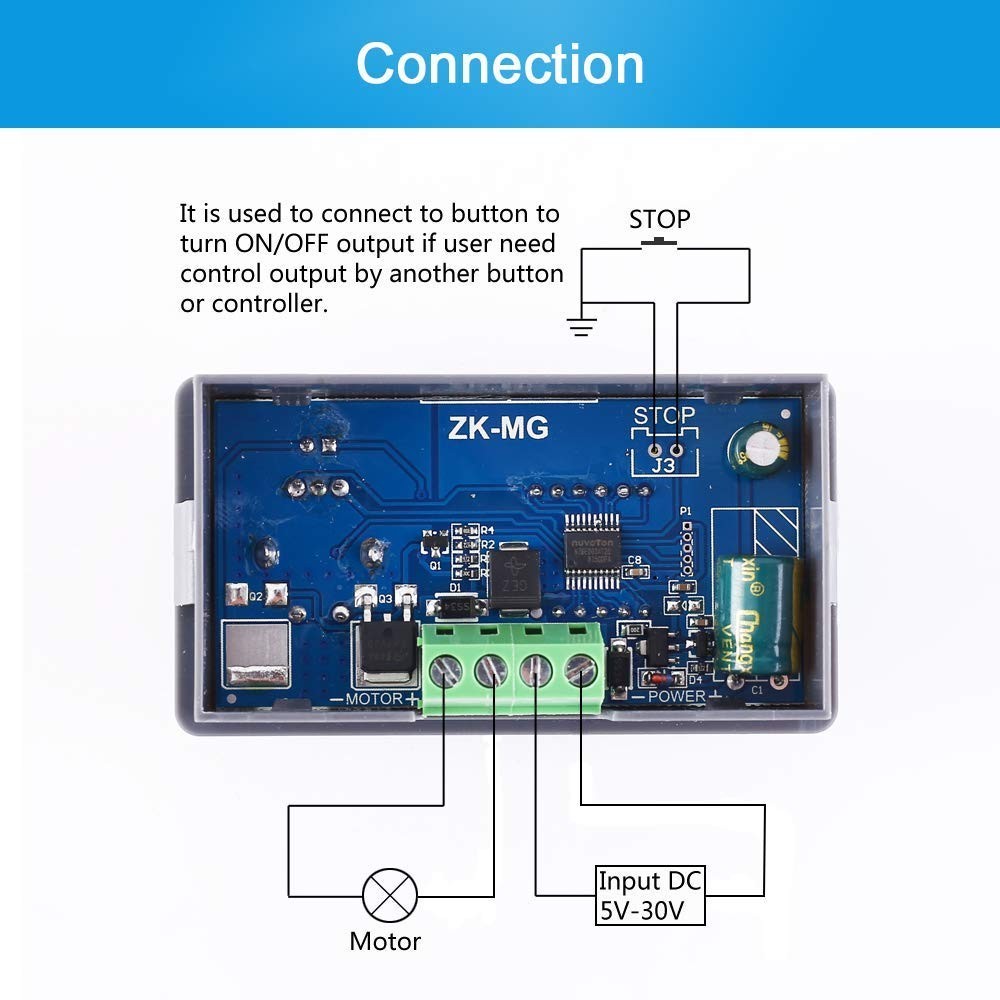 PWM DC Motor Driver 5V-24V 150W with Soft Start and Parameter Memory