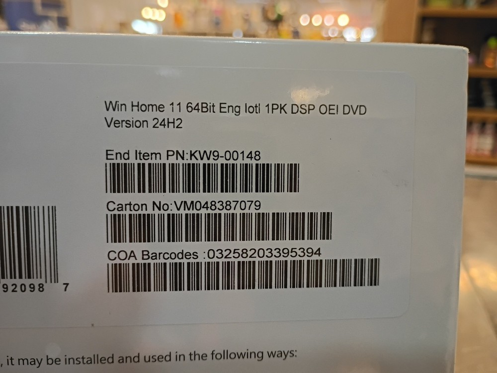 Microsoft Corporation Win Home 11 64bir Version 24H2
