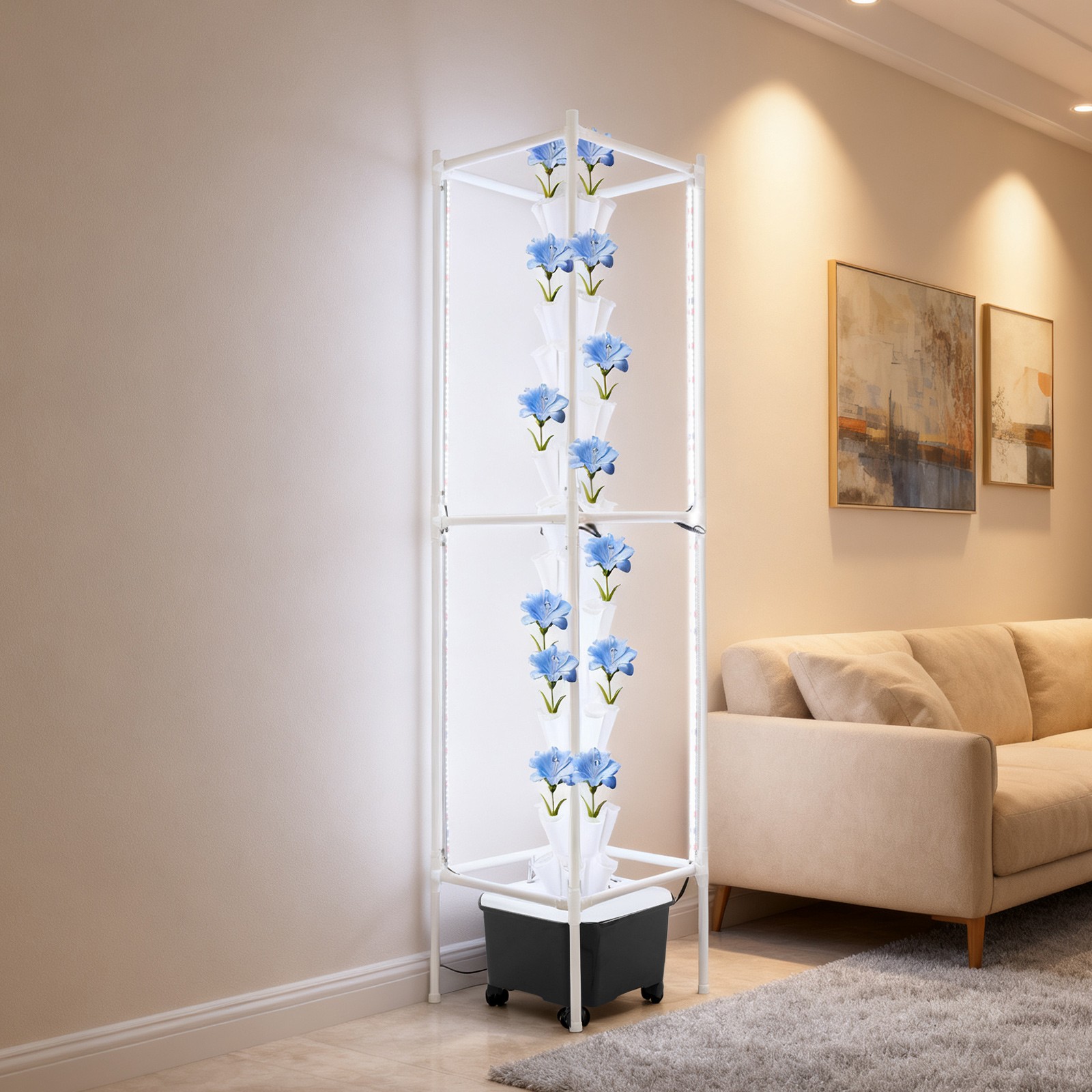 Hydroponic Growing System with Grow Light 70Holes Indoor Hydroponic Tower Garden