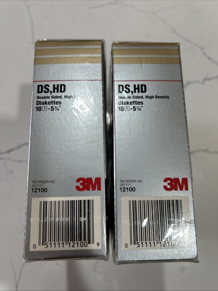 2 Boxes 3M 5 1/4" DS HD Floppy Discs Diskettes New Sealed