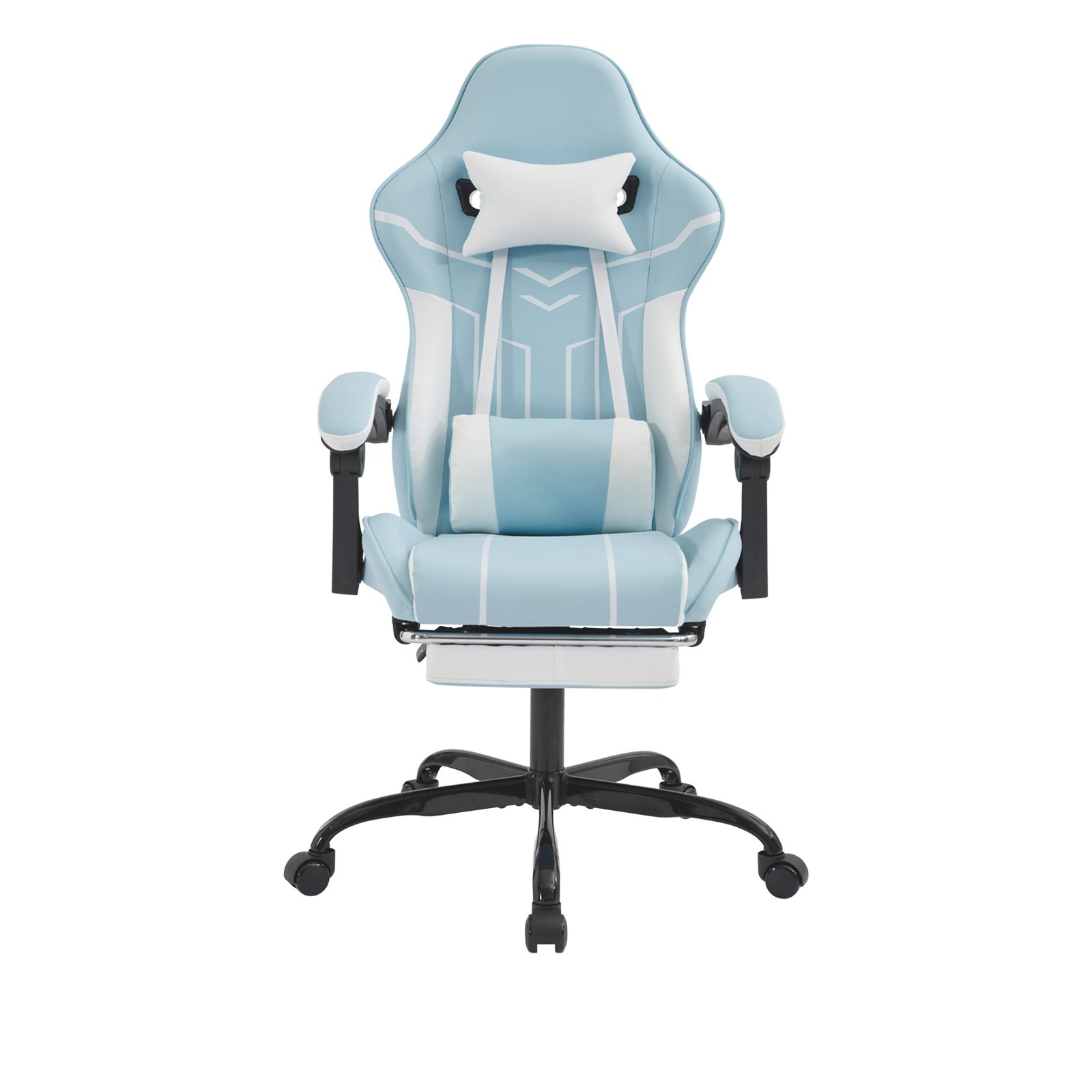 Computer Chair with Footrest and Lumbar Support Height Adjustable Gaming Chair