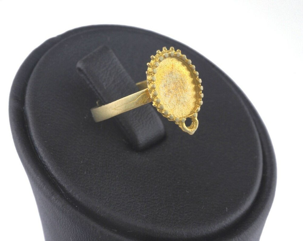 Adjustable Ring Bezel - Loop Raw brass (17mm 7US inner size - Adjustable ) 2678