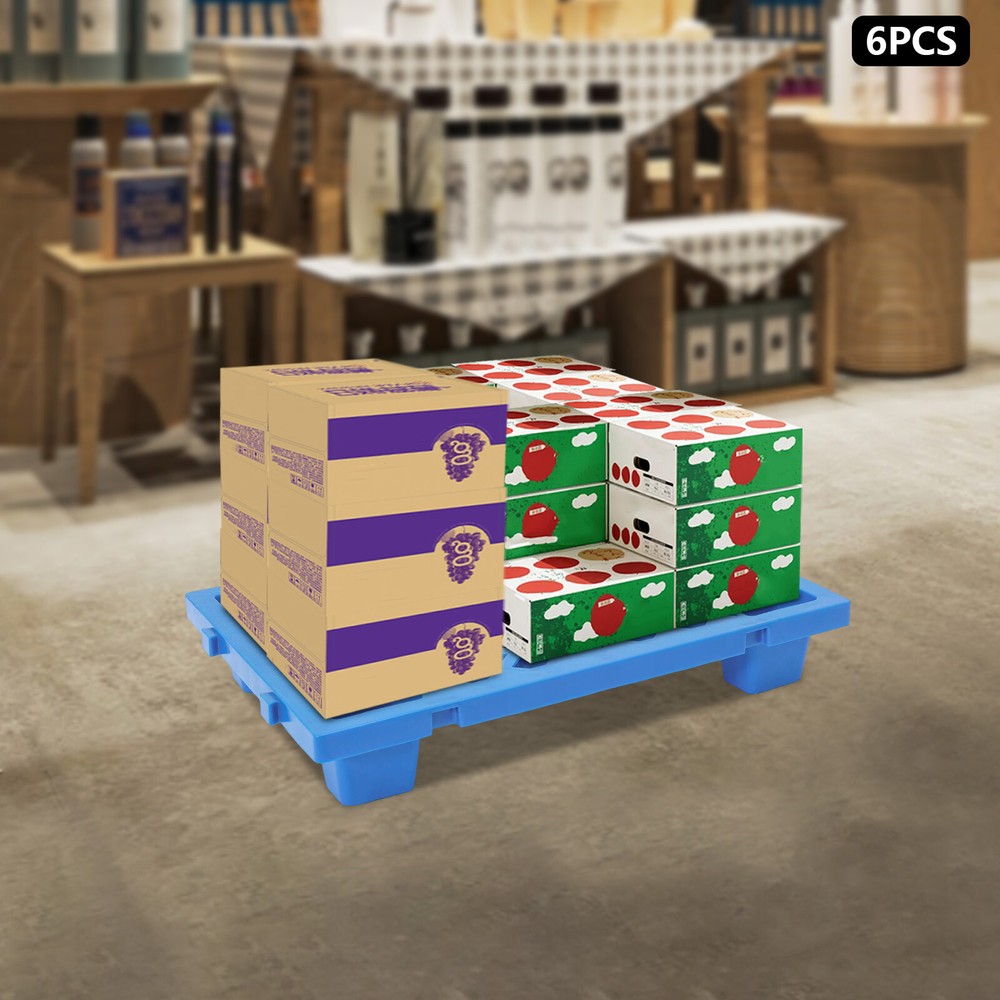 100kg/220.46lbs 6 Pcs Interlocking Storage Plastic Pallets Rectangular Pallets