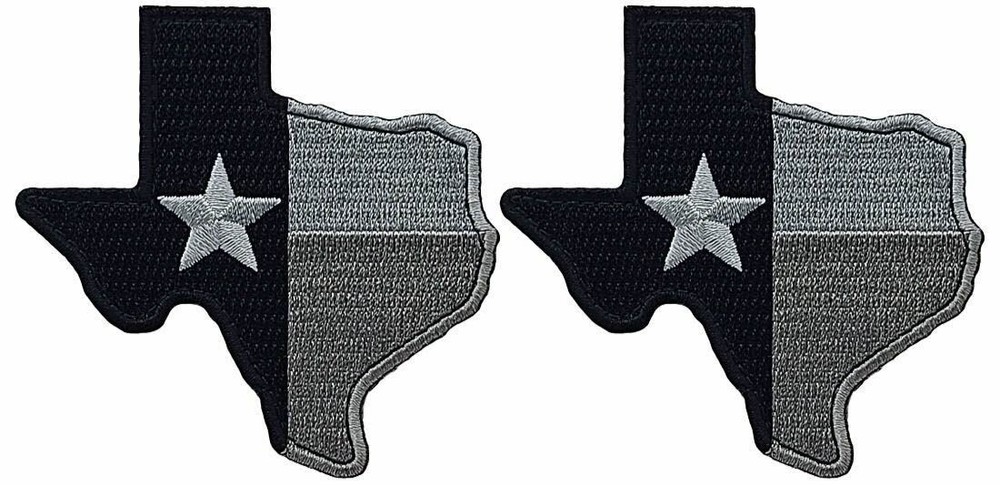 TEXAS STATE FLAG MAP  EMBROIDERED TACTICAL PATCH | 2PC HOOK BACKING   3"x3"