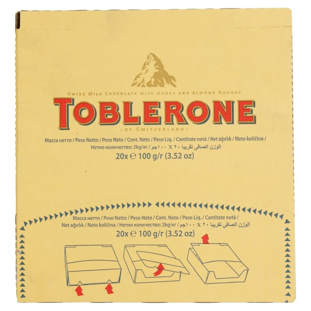 Toblerone Milk Chocolate 100 g (Pack of 20)