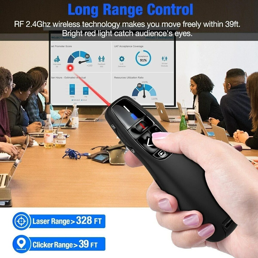 Power Point Presentation Remote Wireless USB PPT Presenter Laser Pointer Clicker