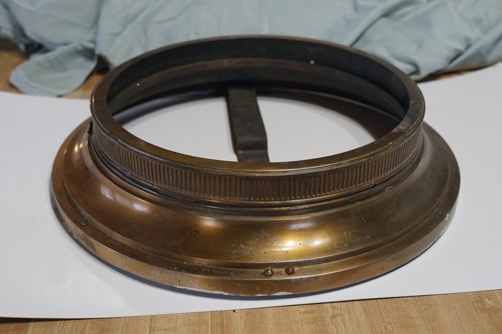 Antique flush mount Brass Lighting fixture with inserted globe (two)
