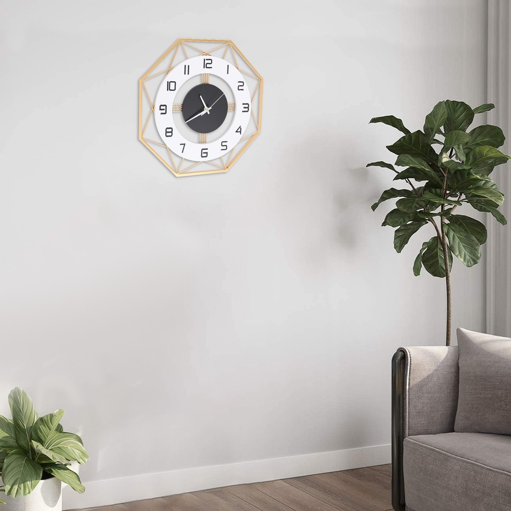 Modern Wall Clock - Silent Battery Powered Analog , Easy Mount