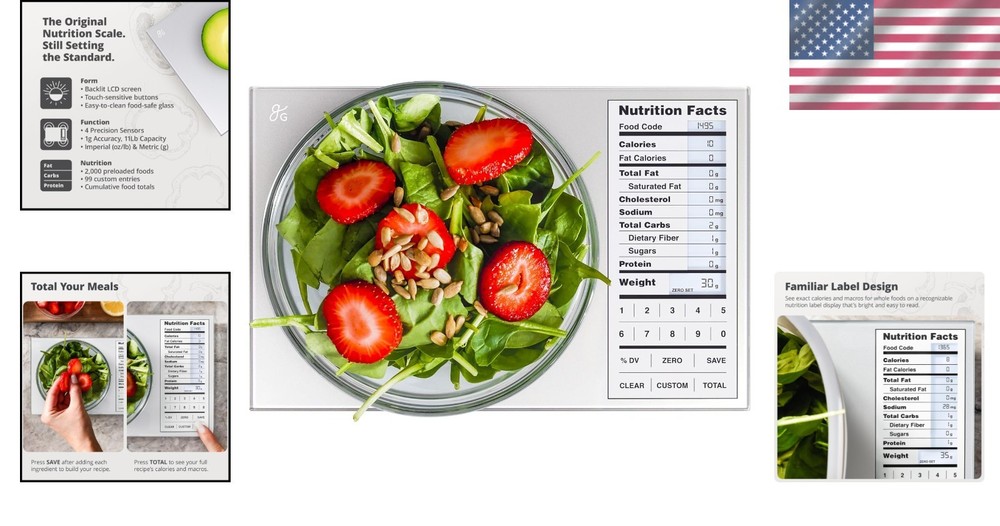 Backlit Display for Clear Nutrition Information
