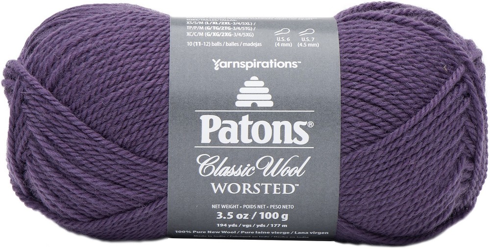 Patons Classic Wool Yarn-Gray Plum - 244077-77781