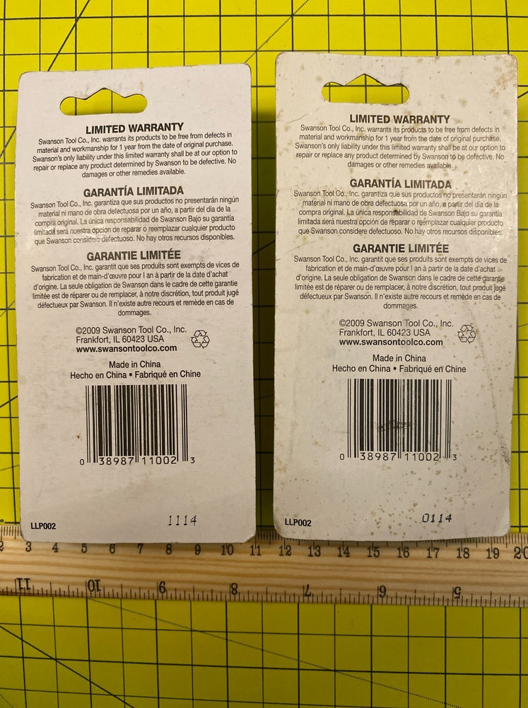 Two Double Packs Swanson 2 Piece Speedlite Plastic Construction Line Level Pack
