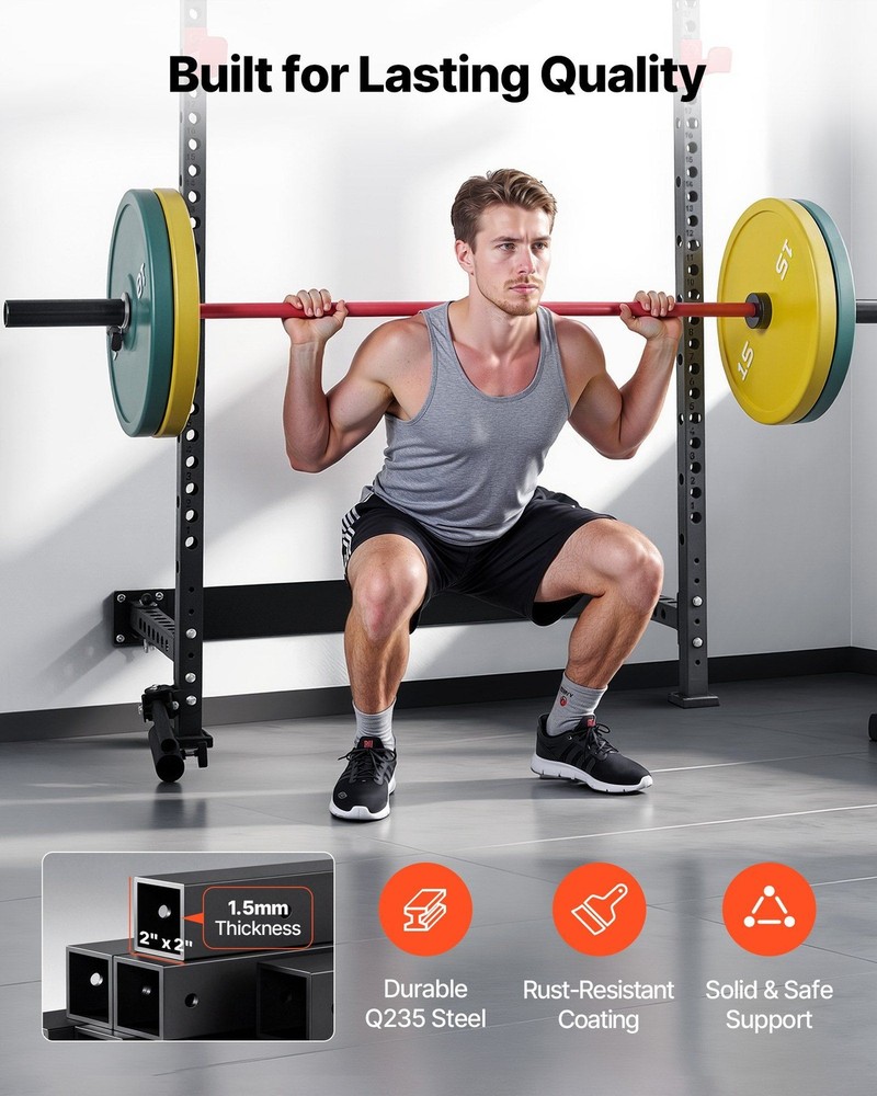 Multi-Function Folding Power Cage: J-Hooks, Landmine, Pull-Up Bar, 1000lb