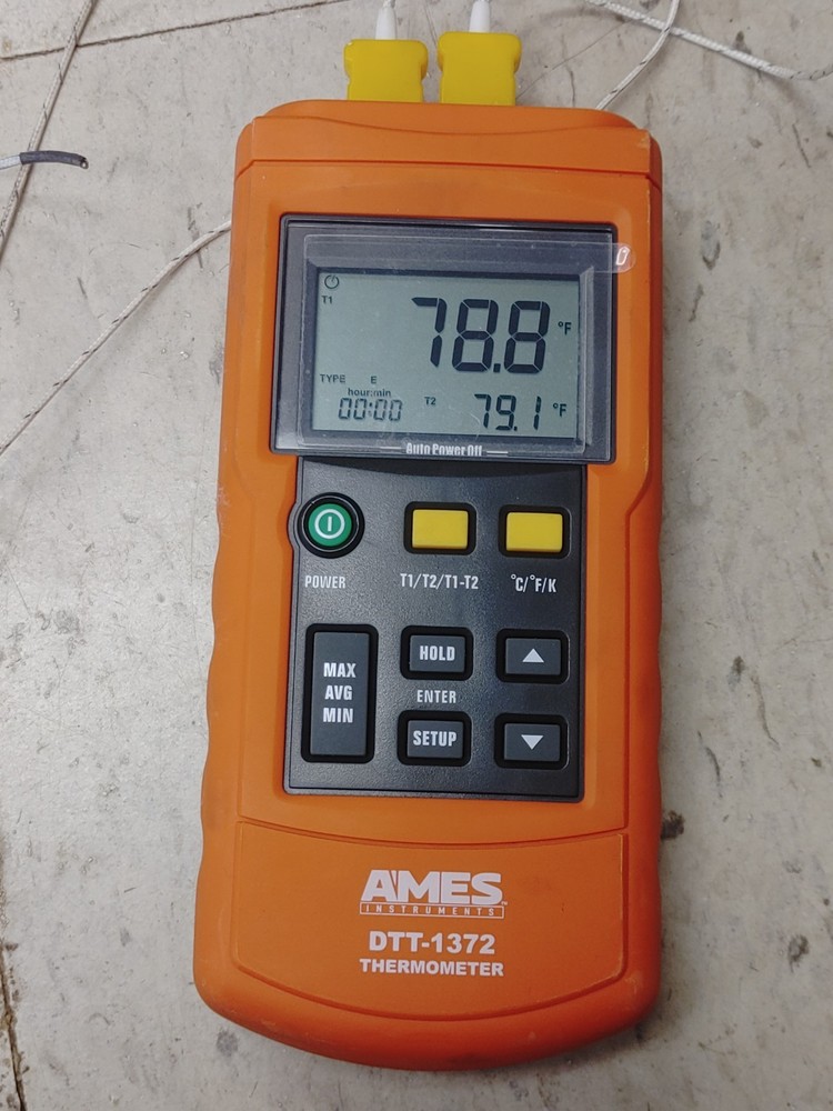 Ames DTT-1372 Dual Input Contact Thermometer Temperature Measurement Testing