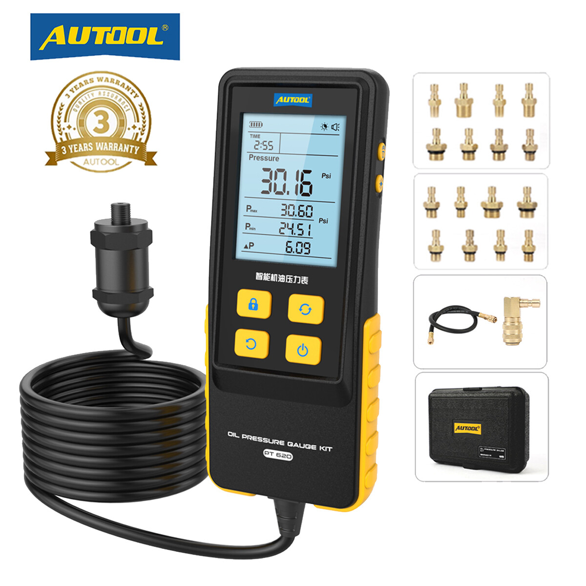 Oil Pressure Tester Kit Tool 0-426 PSI Engine Oil Pressure Tester Digital Gauge