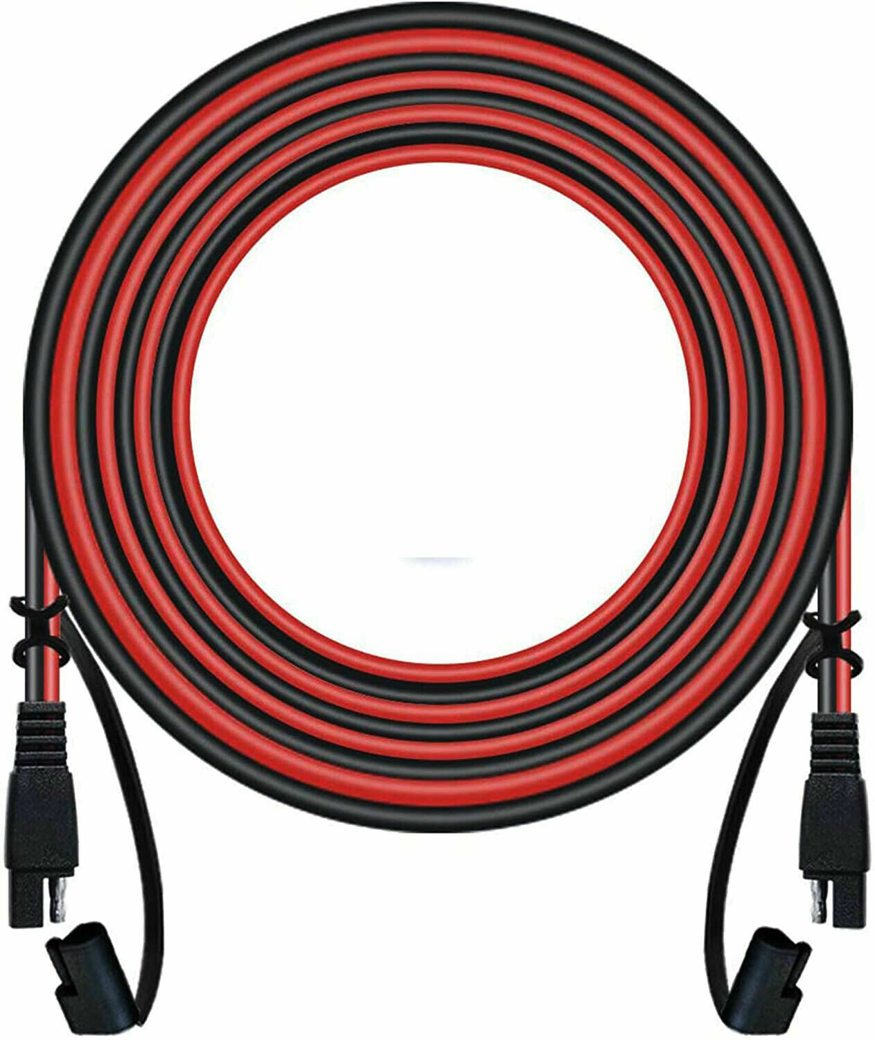 SAE to SAE Extension Cable 16AWG 12-24V 2 Pin Quick Disconnect Wire Harness Cord
