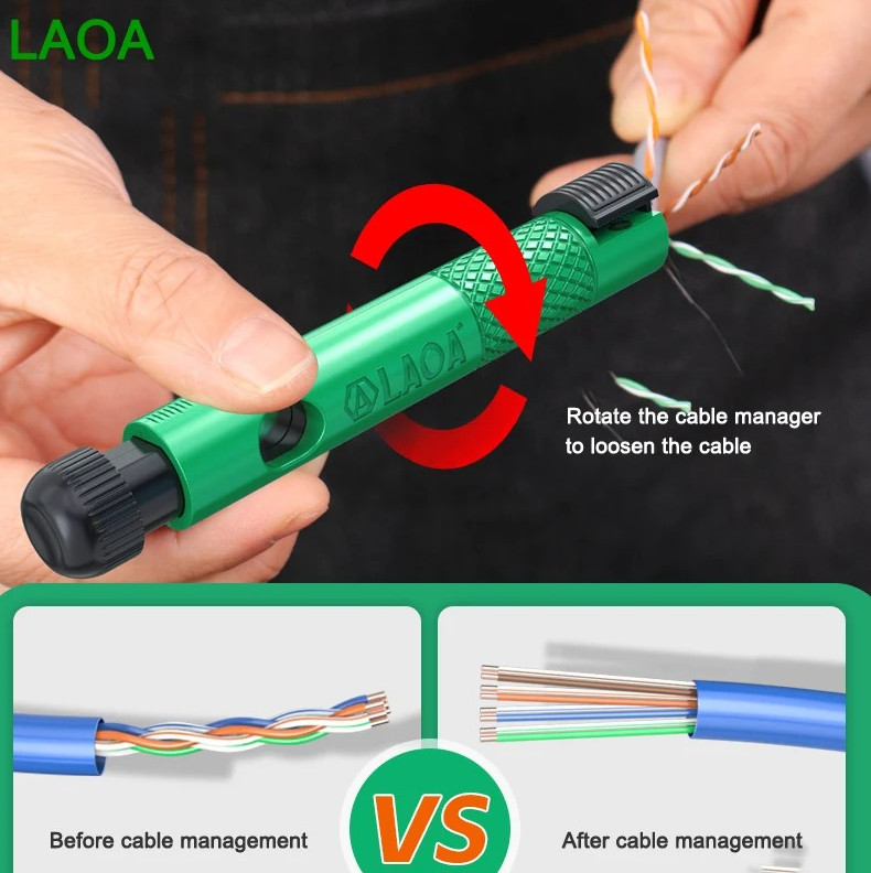 1pc Network Cable Straightener Pen Type Ethernet Cable Splitter Tool - NEW