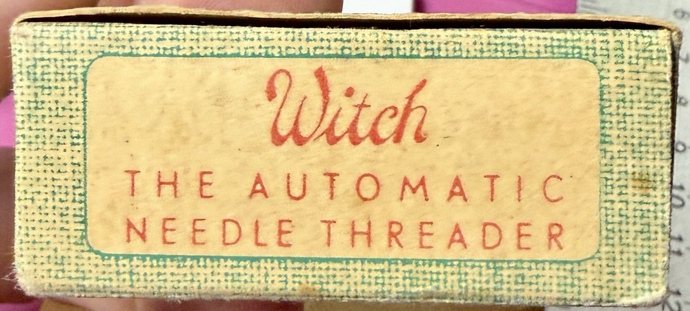 Witch Automatic Needle Threader: vintage sewing gadget w/ box & instructions