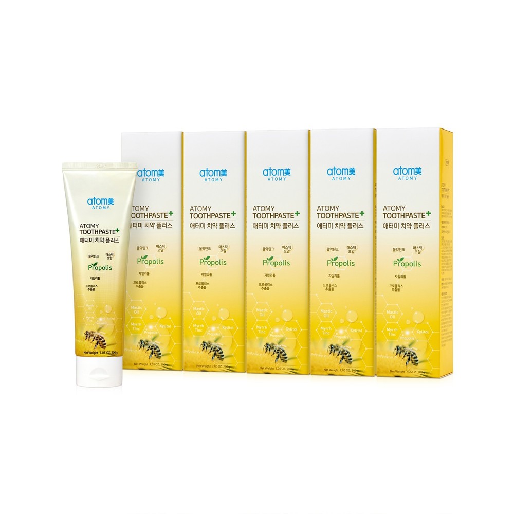 Atomy Toothpaste Plus 200g ×5 Pack — Family Size Toothpaste (1 set)