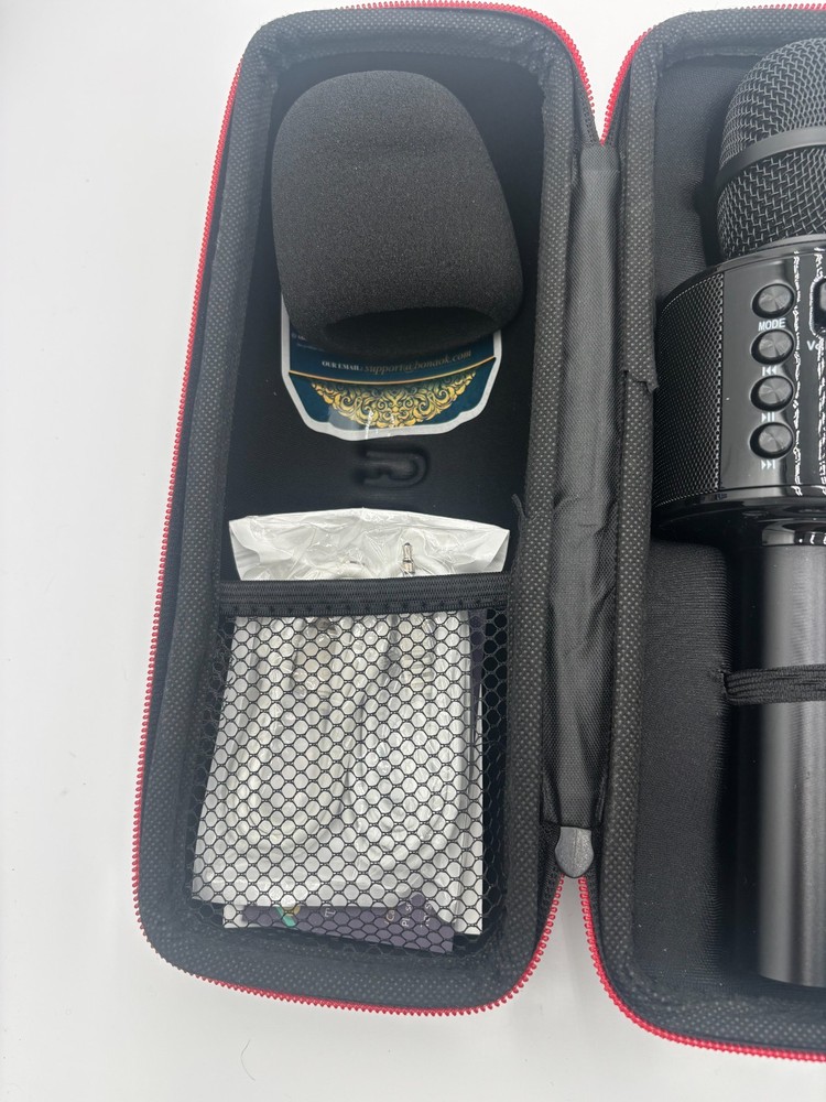 BONAOK Q37 Wireless Bluetooth Karaoke Microphone w/ Case Black