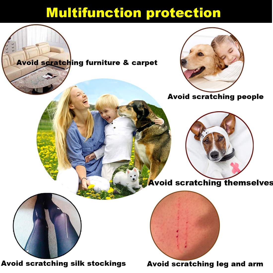 Comfortable Dog Nail Caps for Large Breeds - 100pcs with Adhesives & Applicators