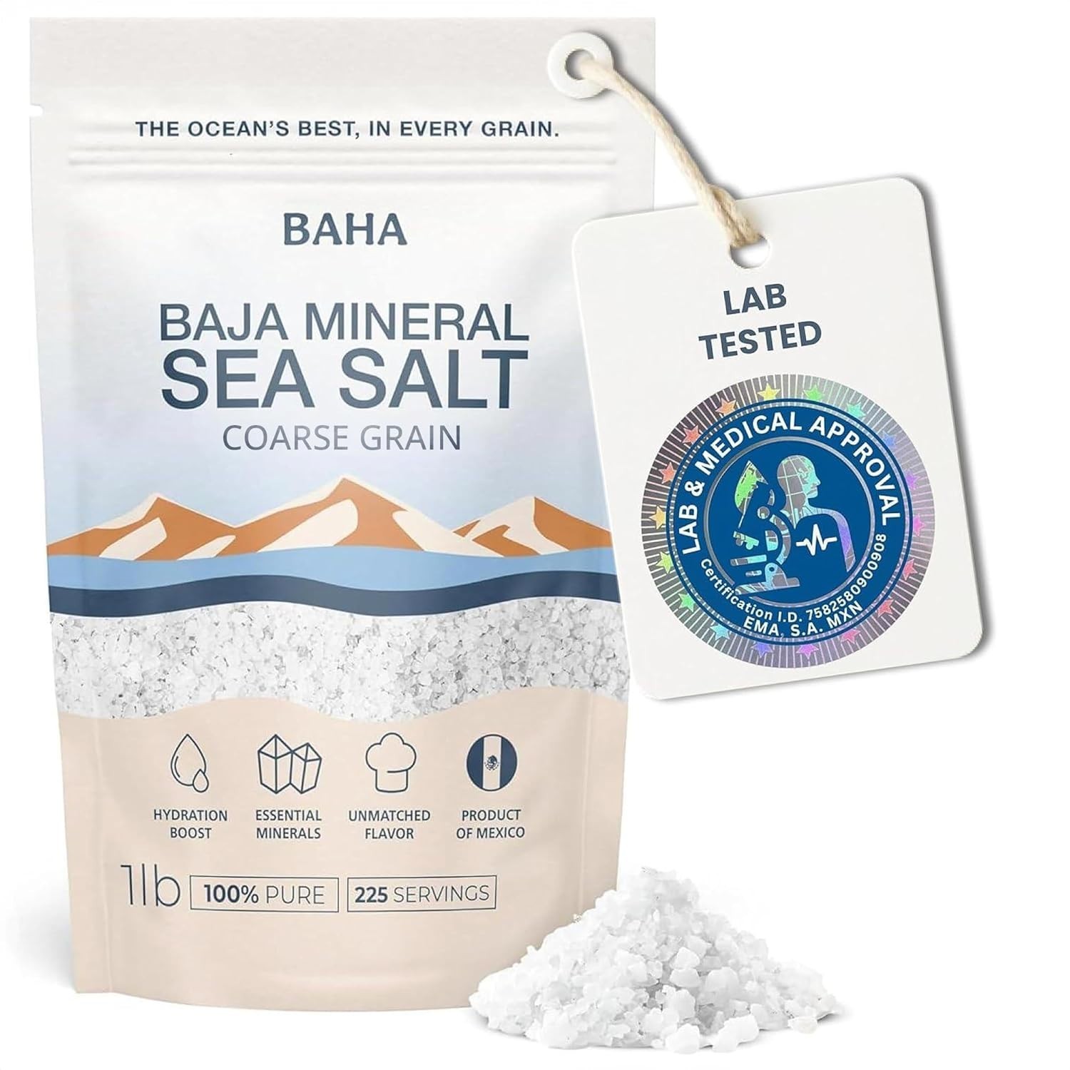 BAHA - Baja Mineral Sea Salt | Original Natural Grain Baha Mineral Gold Salt