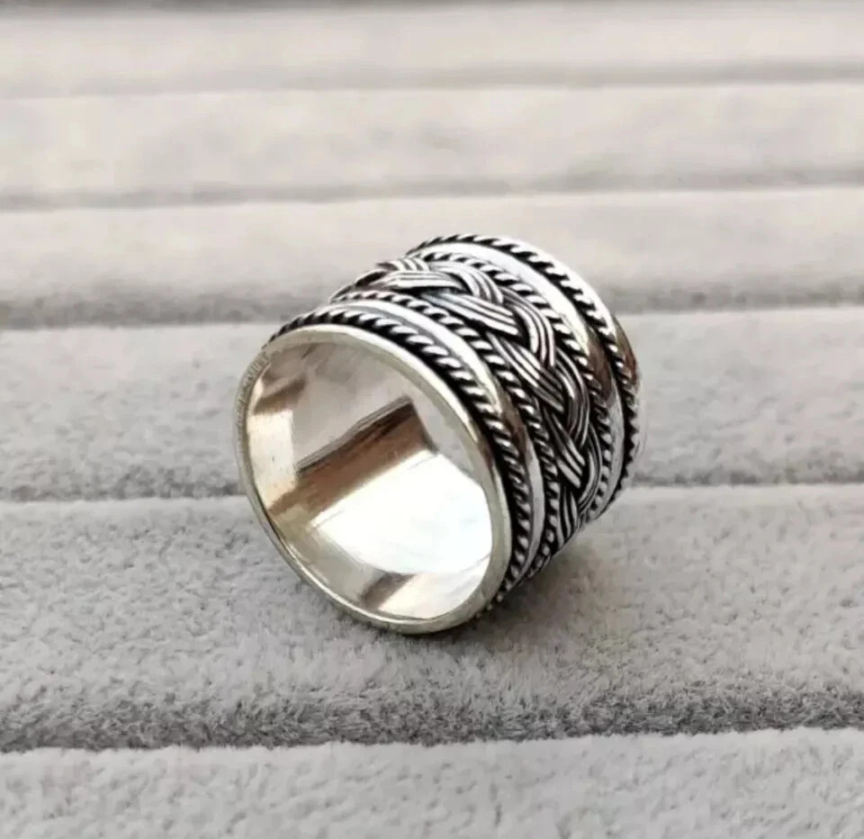 925 Sterling Silver, Solid Silver, Band Ring, Unisex, Oxidized Band