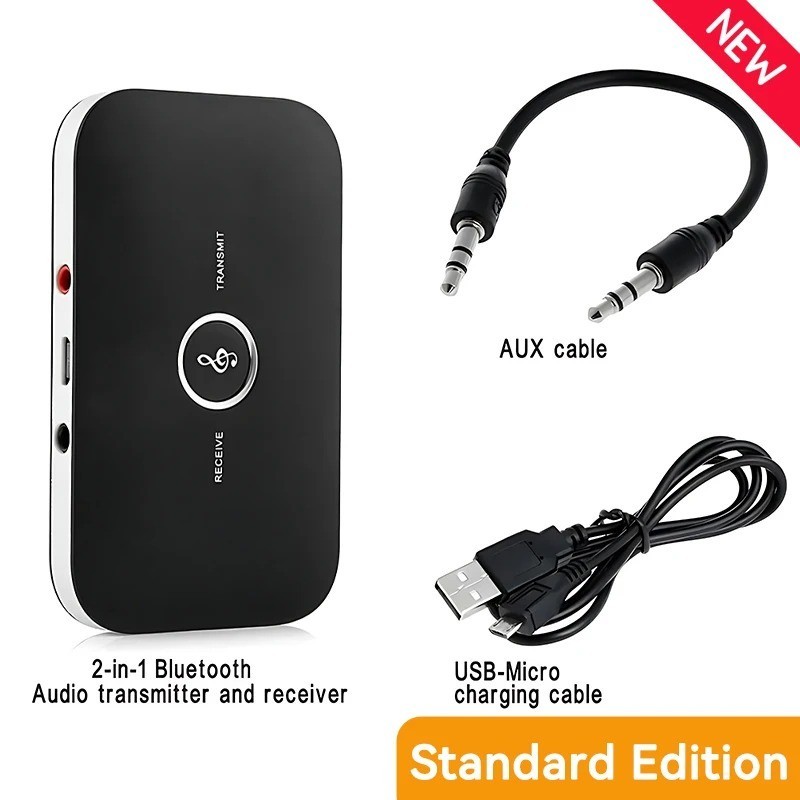 Bluetooth 5.3 Transmitter Receiver 2 IN 1 Wireless Audio 3.5mm Jack Aux Adapter