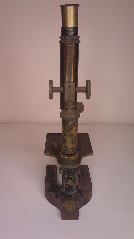 Antique Brass Bausch & Lomb Microscope monocular missing Lense Z130