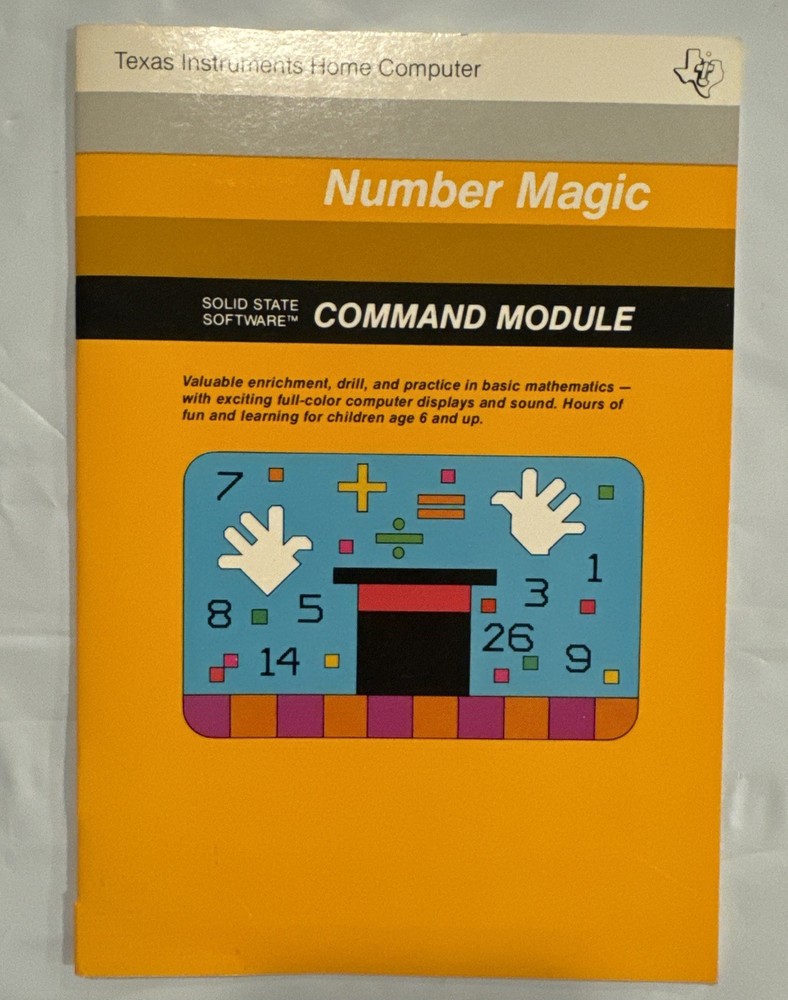 TEXAS INSTRUMENTS HOME COMPUTER NUMBER MAGIC COMMAND MODULE MANUAL Classic