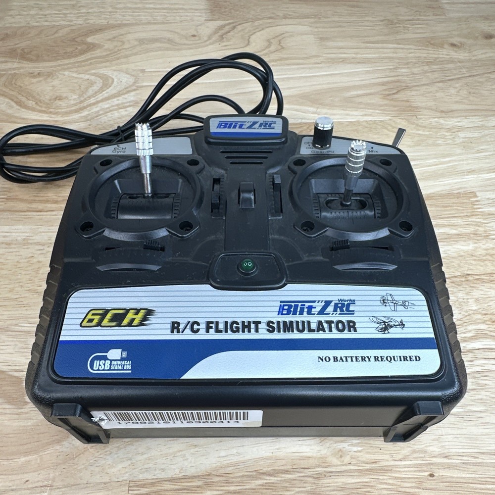 Blitz RC R/C Flight Simulator USB No Battery Required Tested Working