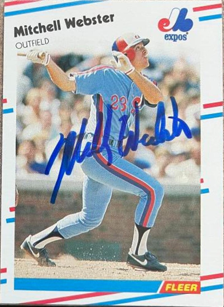 Mitch Webster Autographed 1988 Fleer #199
