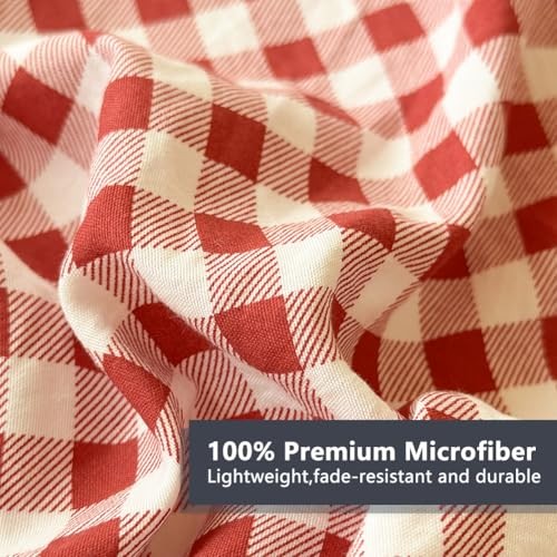 Comforter Set Bedding Comforter Sets, Red Grid Bed Comforter Queen Red Gingham