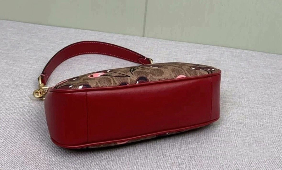 COACH Teri Shoulder Bag Signature Canvas Cherry Print CY694