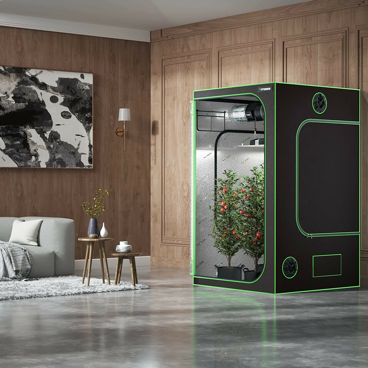 VIVOSUNIndoor Grow Tent 5'x5' Non toxic Mylar Room Reflective 60"X60"X80"