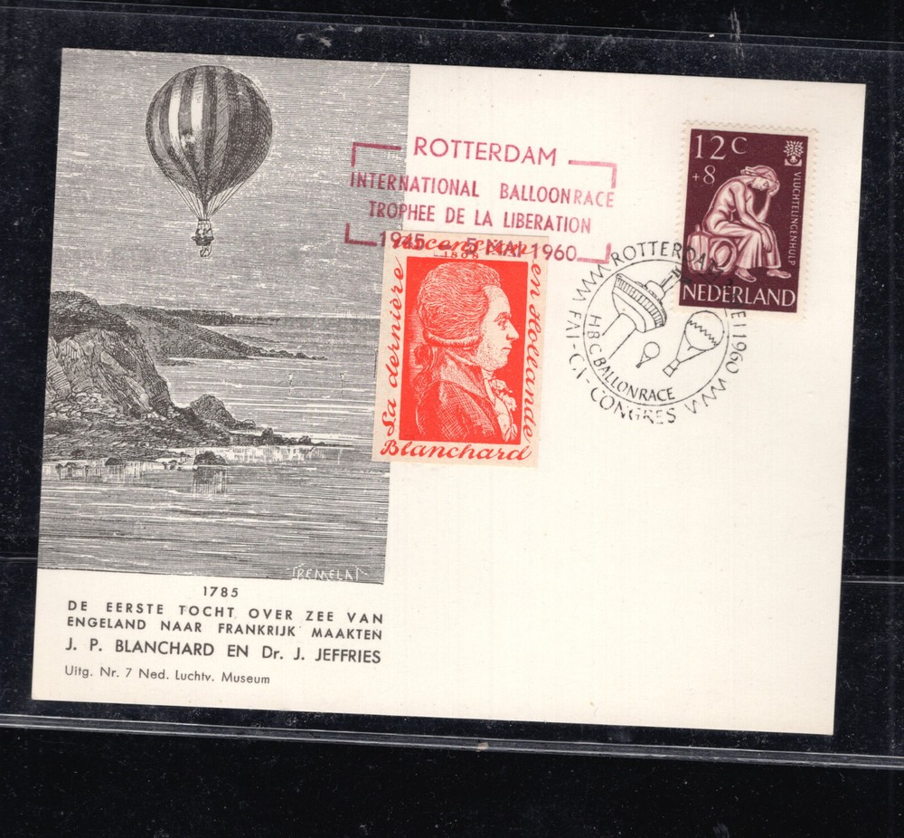 Netherlands  large  ballon   card   with  label