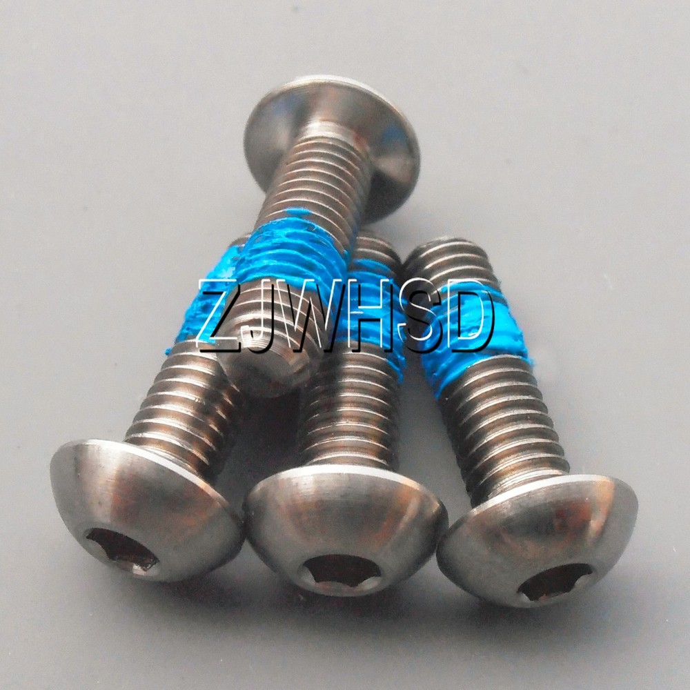 4pcs M5 x 16 Ti Titanium Screw Bolt Allen hex Socket Button head + ThreadLocker