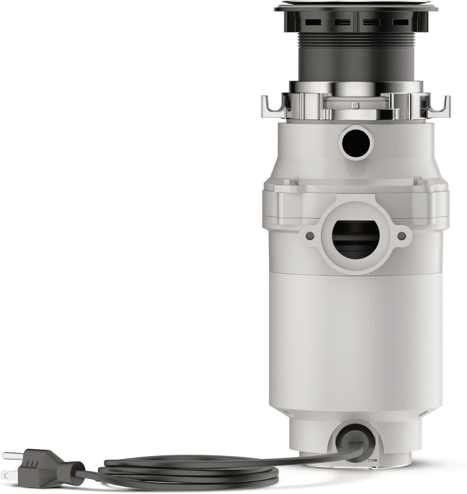 Compact 1/2 HP Garbage Disposal - Continuous Feed, EZ Mount, Plug-in, Reliable