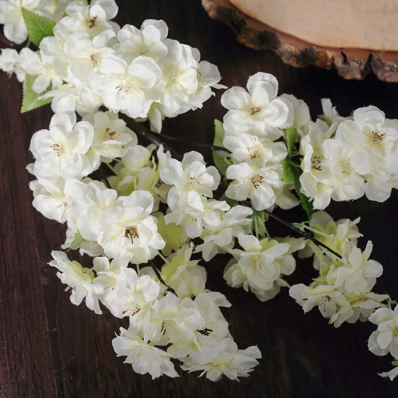 4 IVORY 40" tall Bushes with Silk Cherry Blossoms Flowers Party Wedding Bouquets