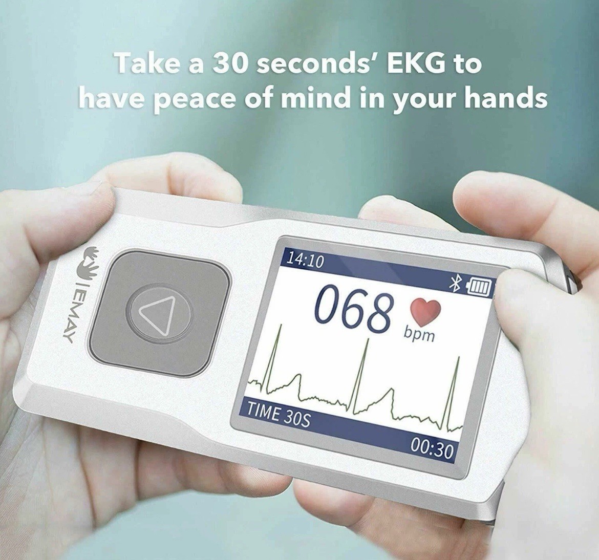 EMAY Bluetooth Portable ECG/EKG Monitor For iPhone & Android mac & Windows EMG20