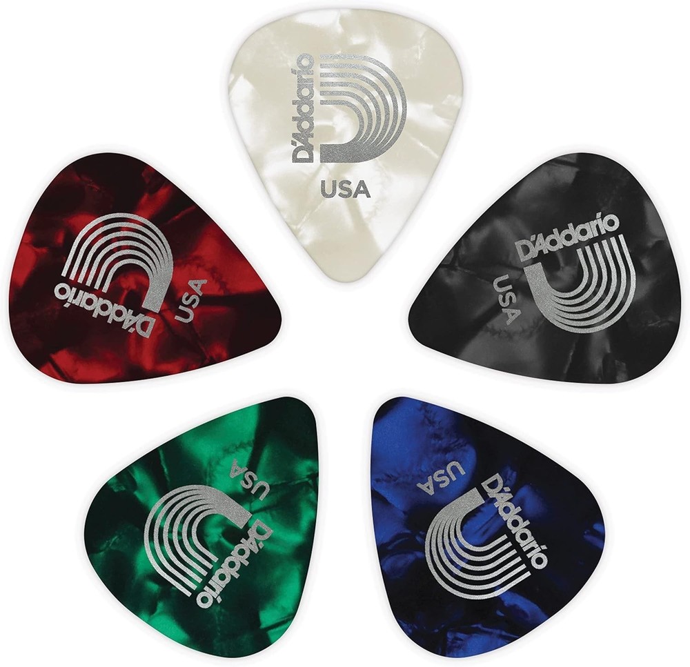 10-Pack Assorted Celluloid Guitar Picks - Light Gauge for Comfortable Strumming