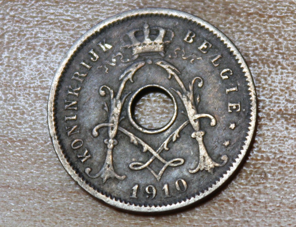 1910 Belgium 5 Centimes Dutch text